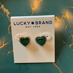 Lucky Brand Green Heart Earrings